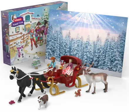 Schleich Horse Club 99179 : Grand Calendrier de l&#039;Avent Horse Club 2025 - Balade en traîneau de Noël