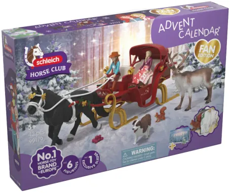 Schleich Horse Club 99179 : Grand Calendrier de l&#039;Avent Horse Club 2025 - Balade en traîneau de Noël